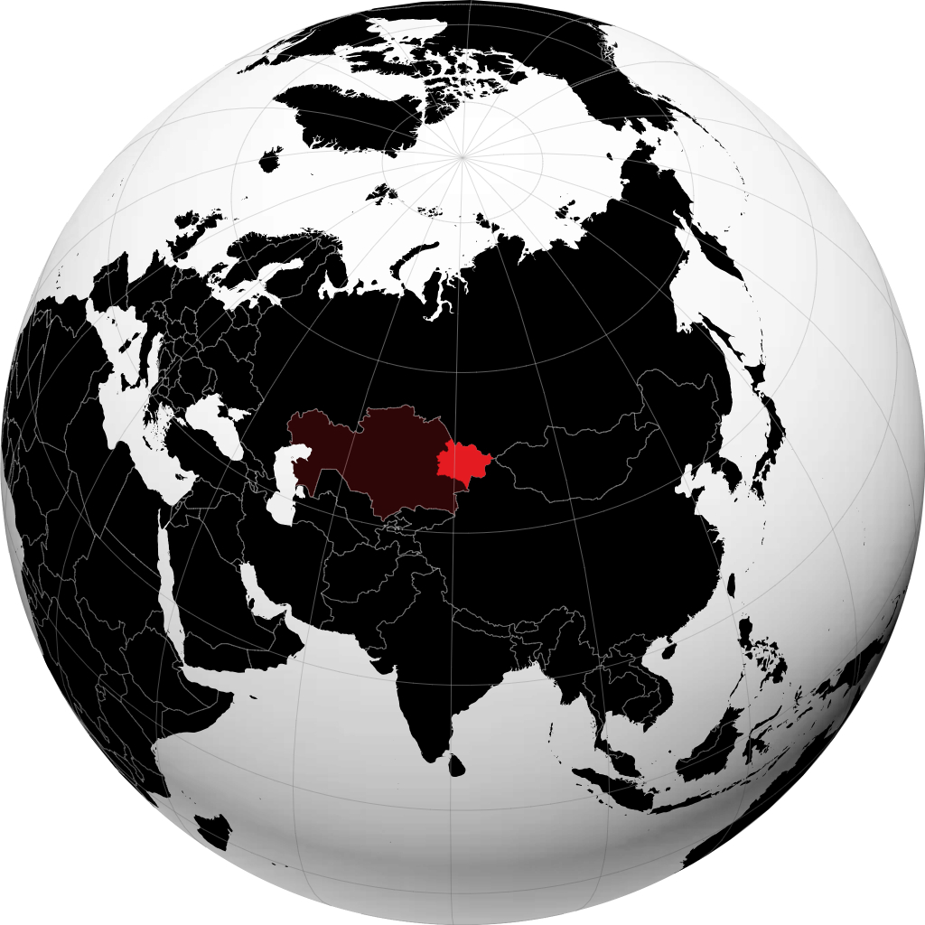 Regione del Kazakistan orientale sul globo