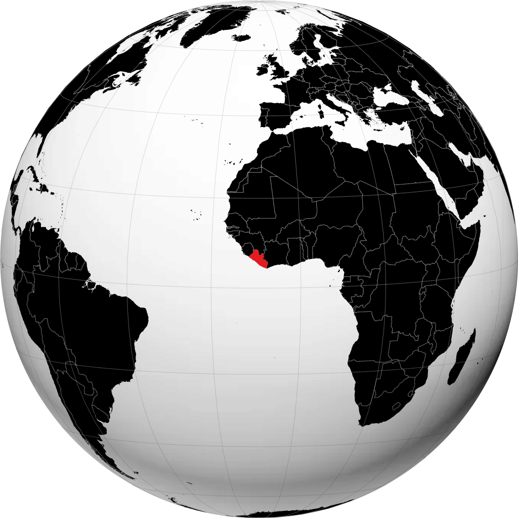 Liberia sul globo