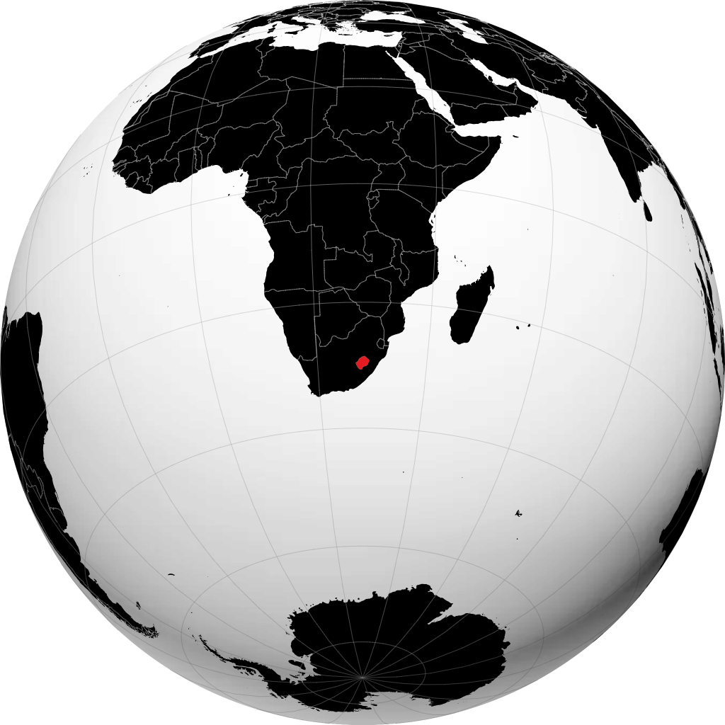Lesotho sul globo