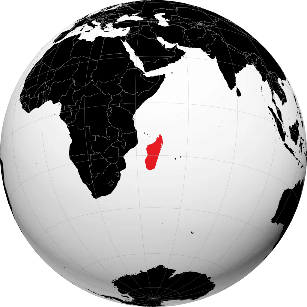Madagascar sul globo