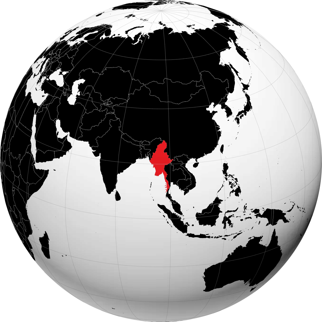 Birmania sul globo