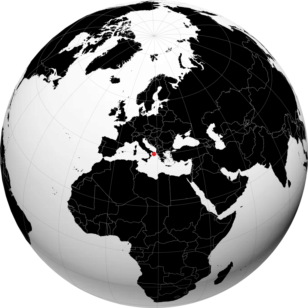 Morciano di Leuca sul globo