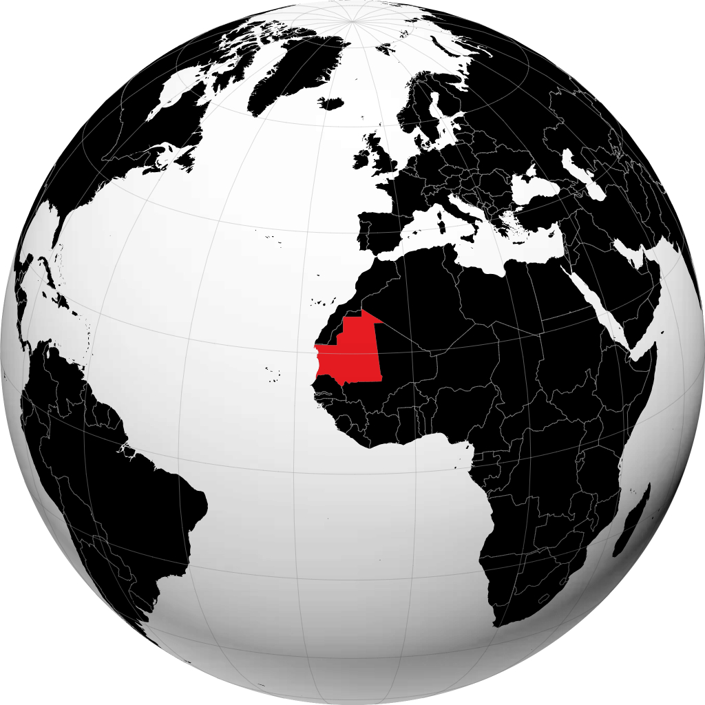 Mauritania sul globo