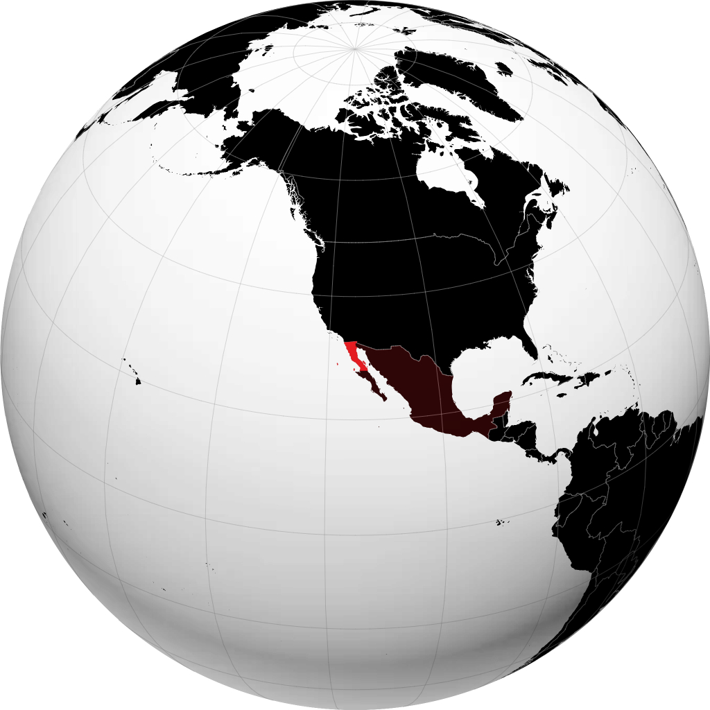 Stato della Bassa California sul globo