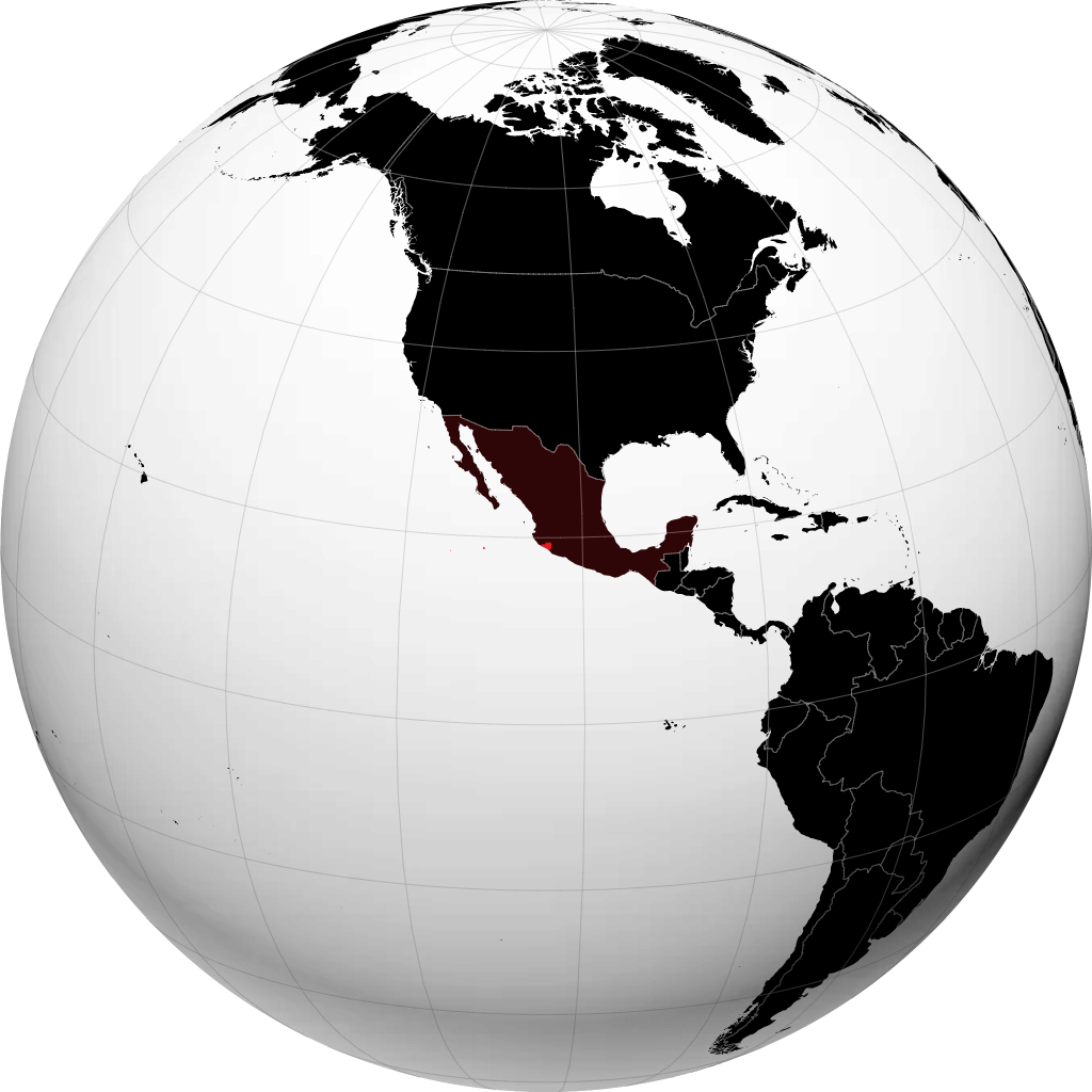 Stato di Colima sul globo