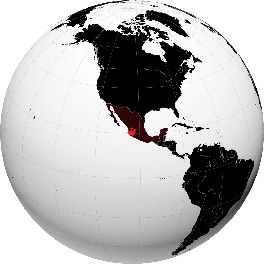 Stato di Jalisco sul globo
