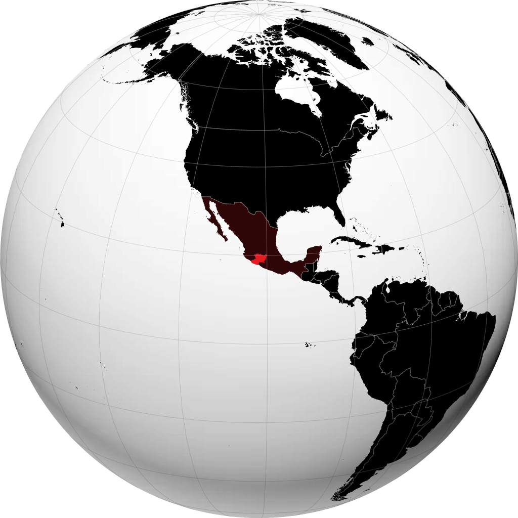 Stato di Michoacán sul globo