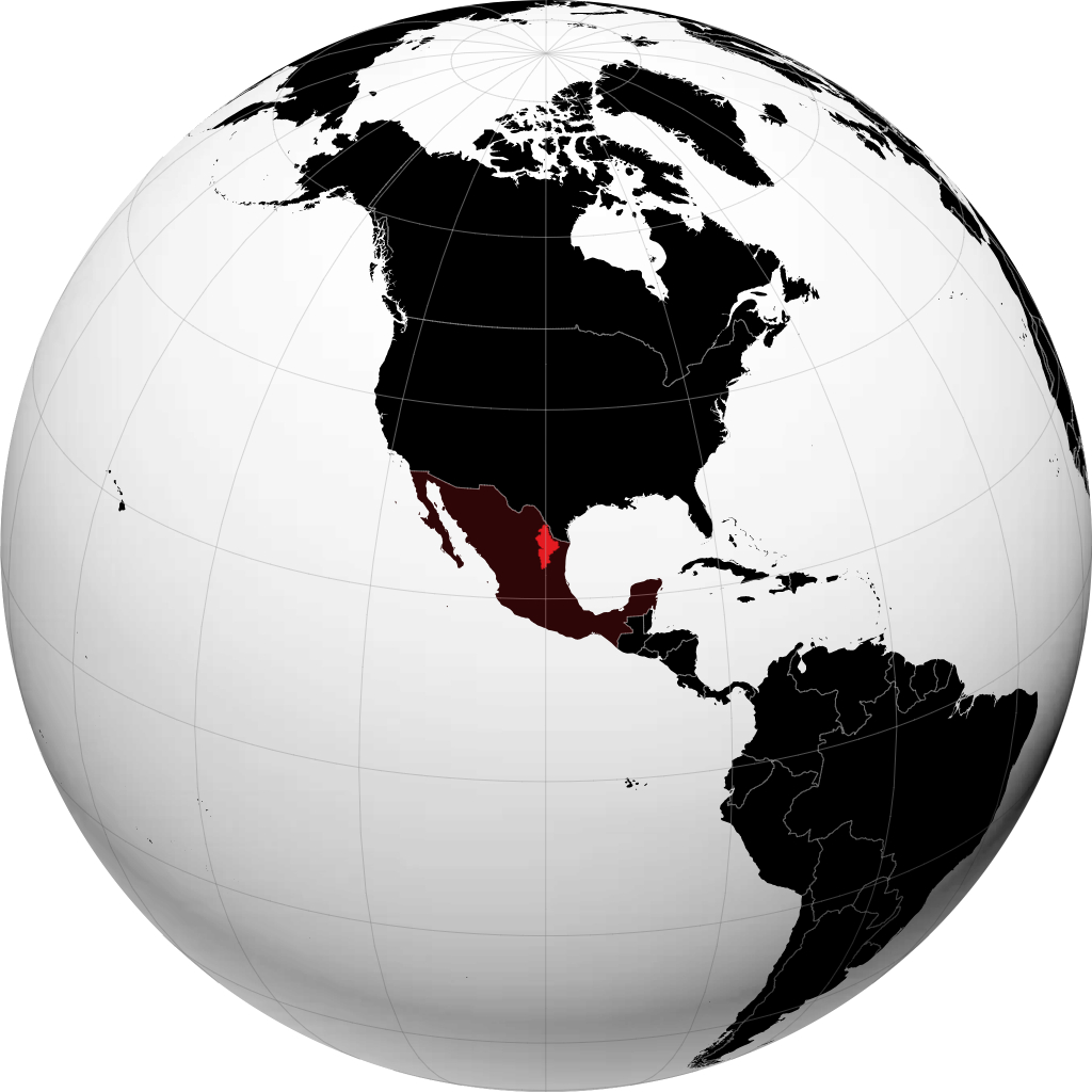 Stato di Nuevo León sul globo