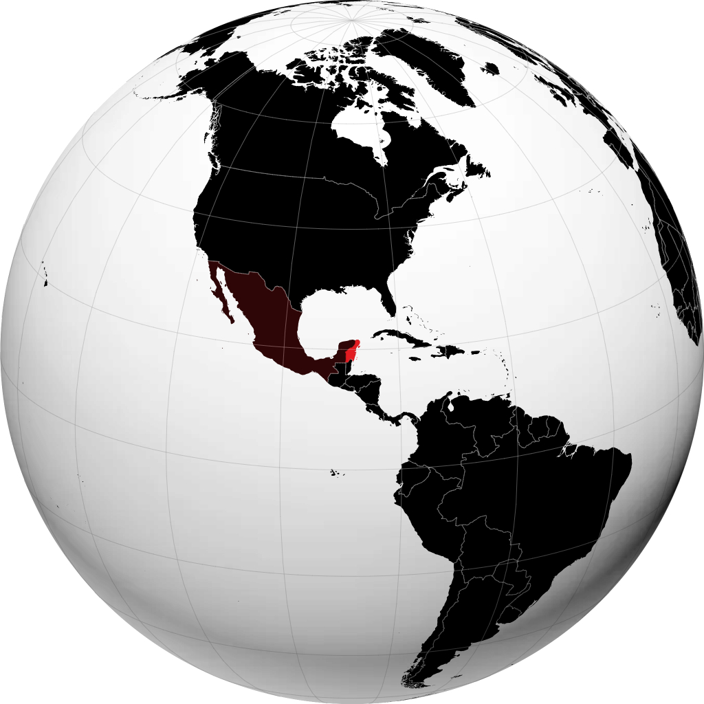 Stato di Quintana Roo sul globo