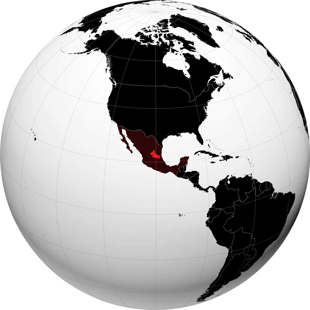 Stato di San Luis Potosí sul globo