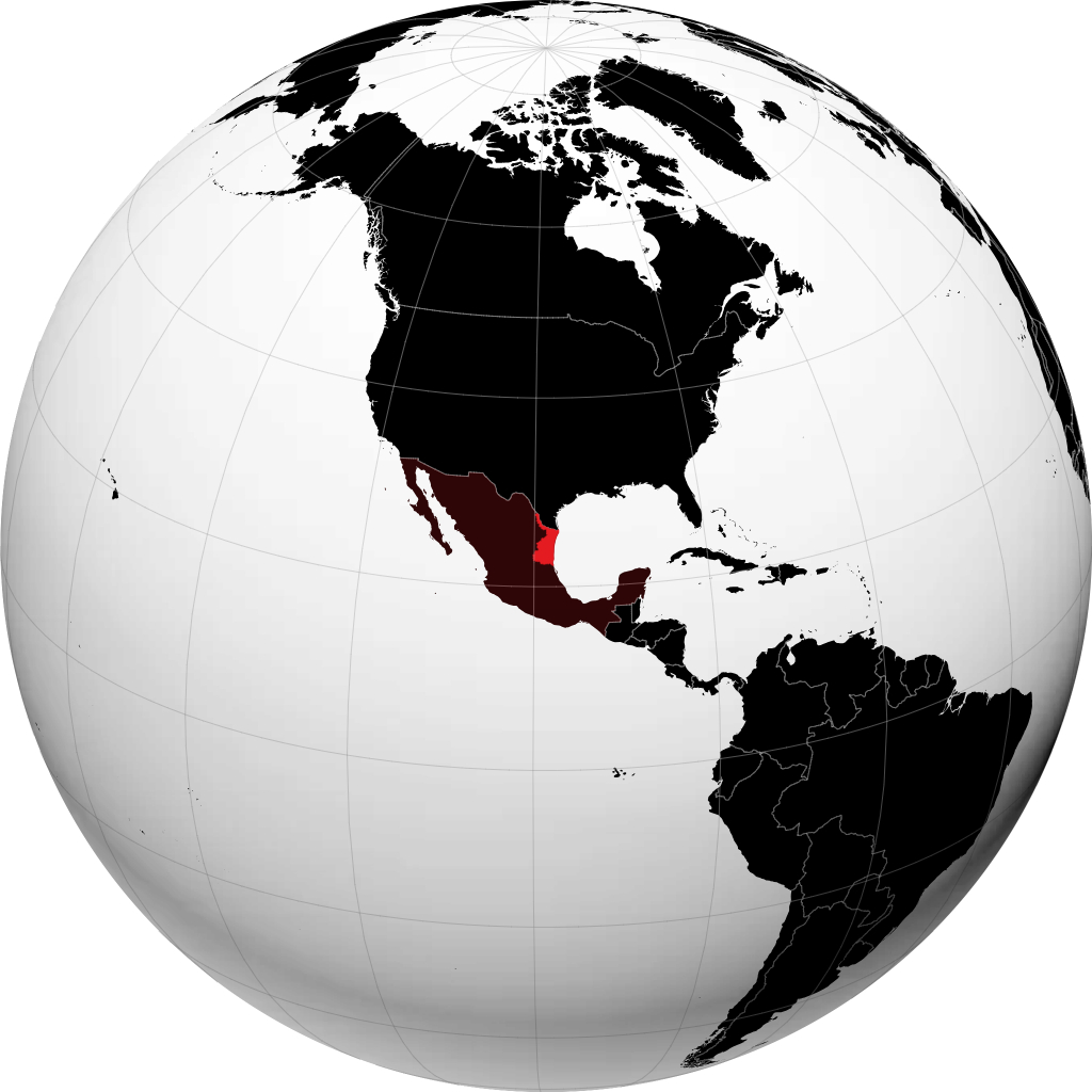 Stato di Tamaulipas sul globo