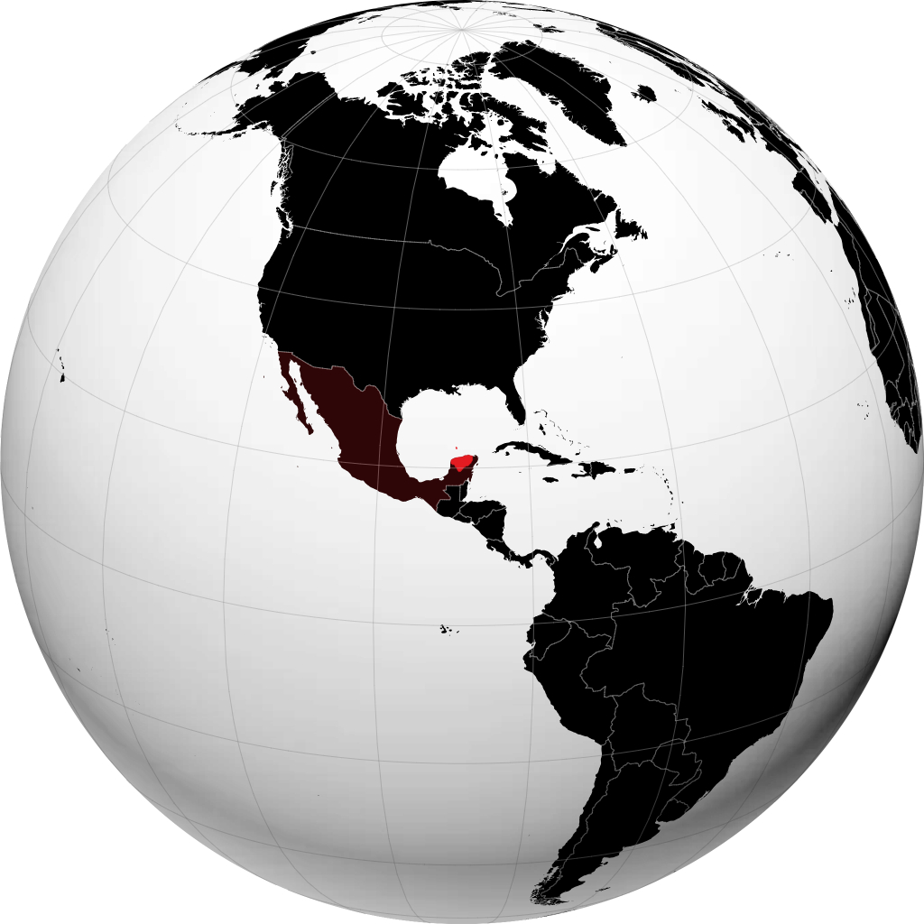 Stato dello Yucatán sul globo