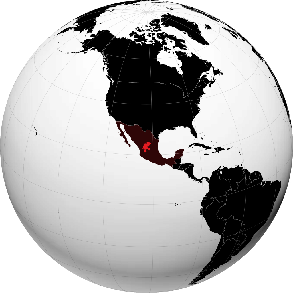 Stato di Zacatecas sul globo