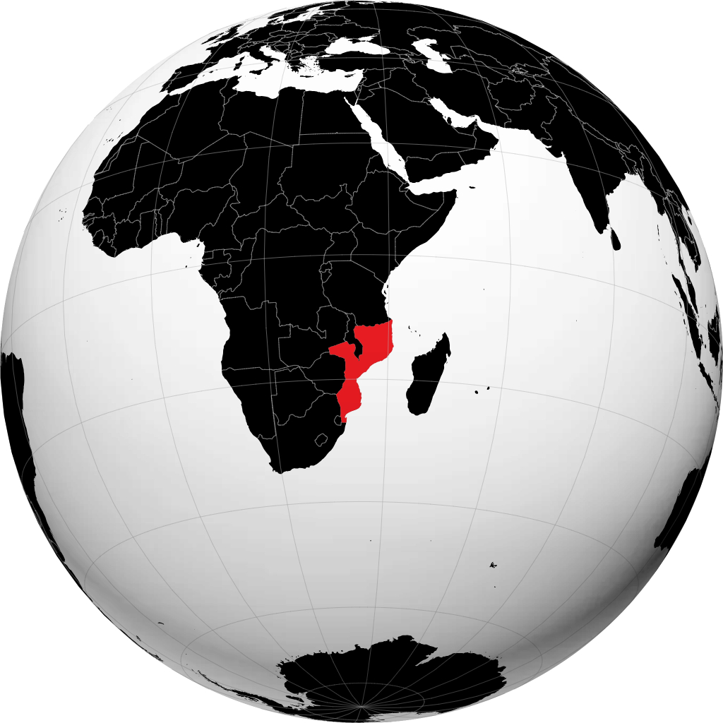 Mozambico sul globo