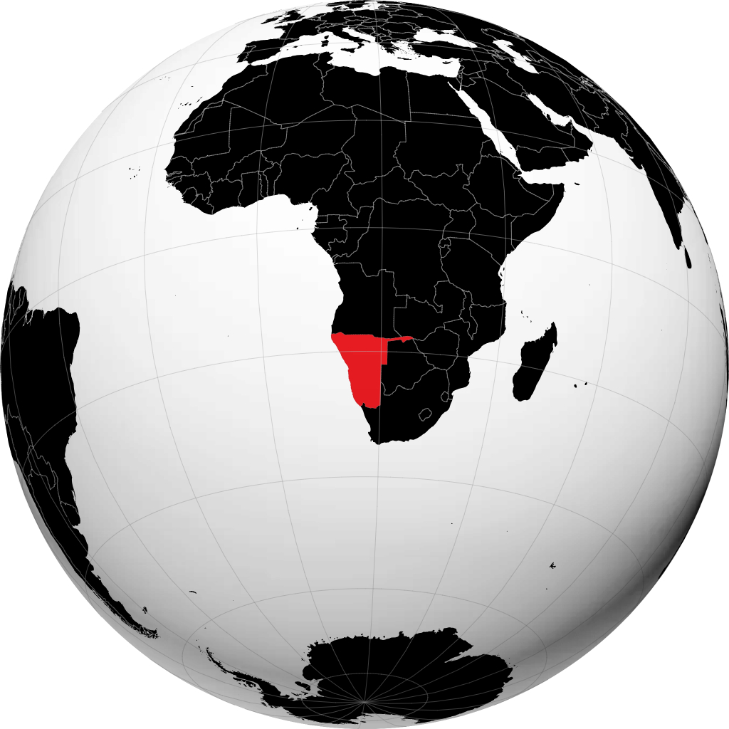 Namibia sul globo
