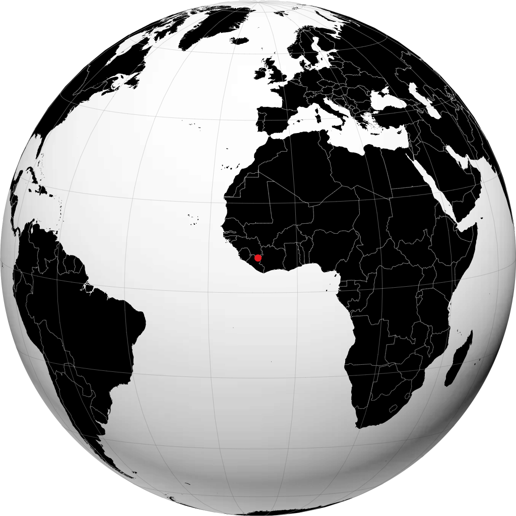 Nzérékoré sul globo