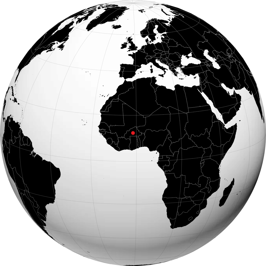 Ouagadougou sul globo