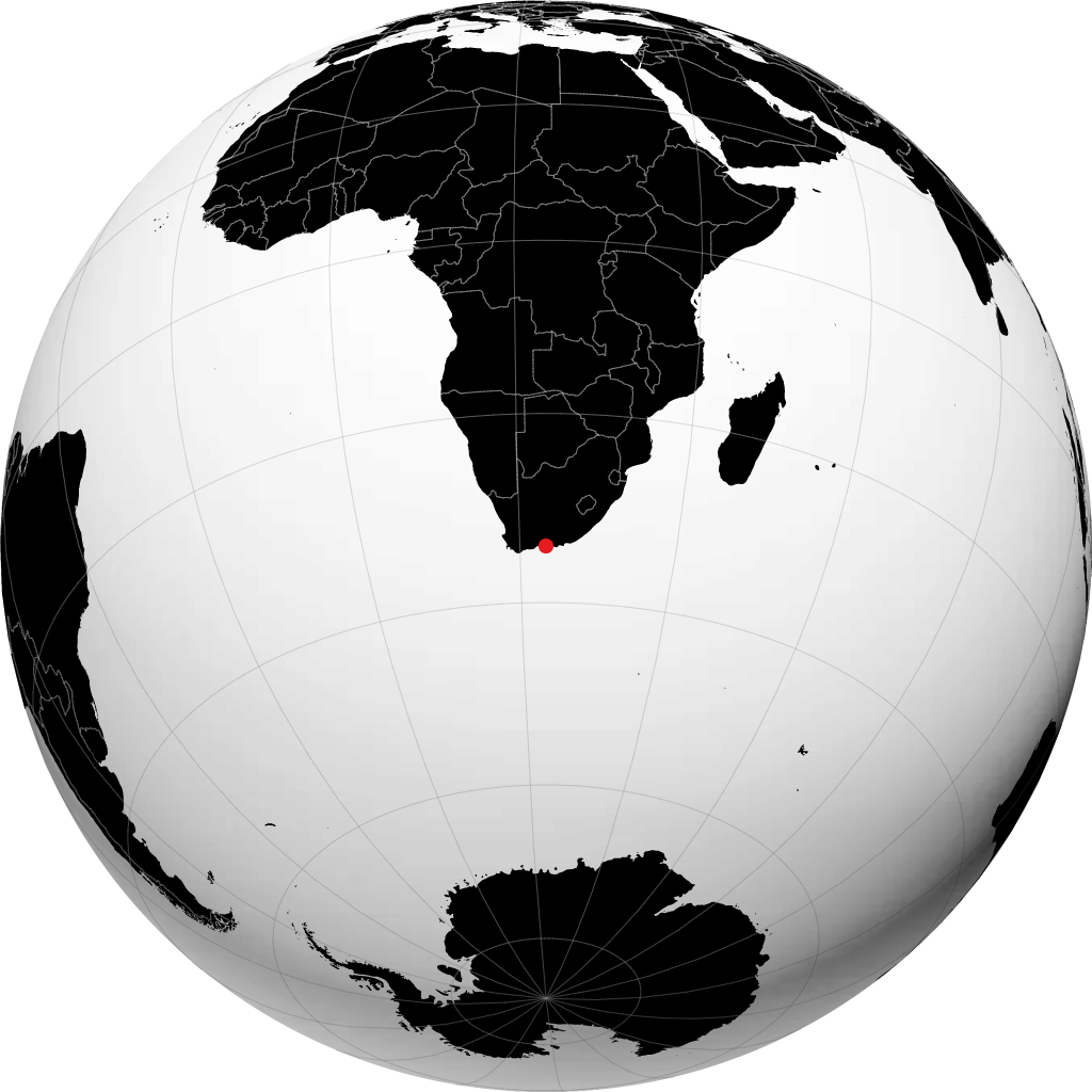 Baia di Plettenberg sul globo
