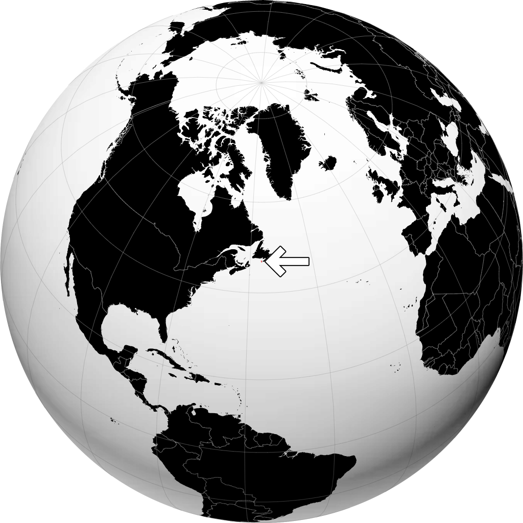 Saint-Pierre e Miquelon sul globo