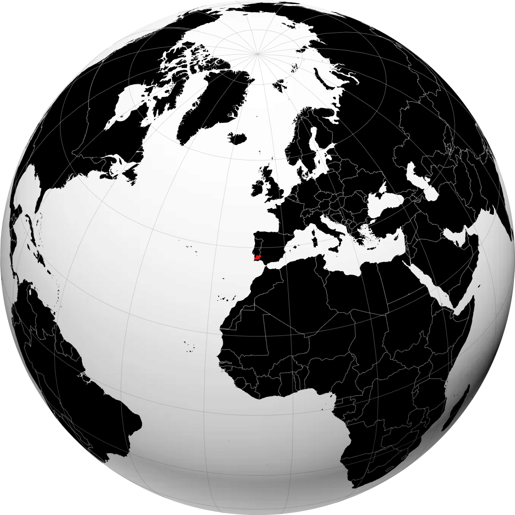 Distretto di Beja sul globo