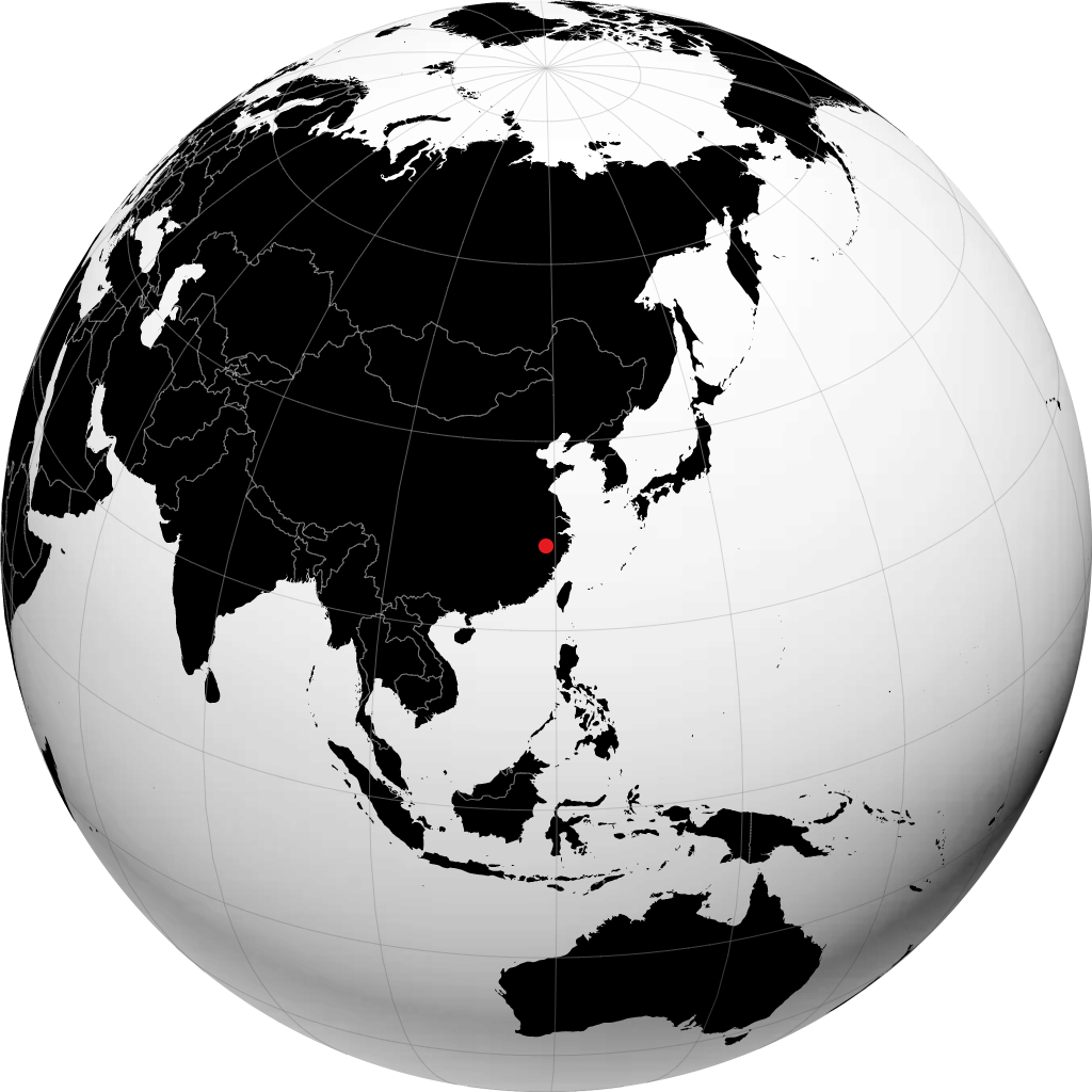 Quzhou sul globo