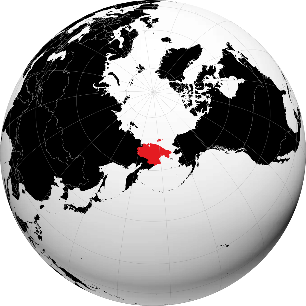 Circondario autonomo della Chukotka sul globo