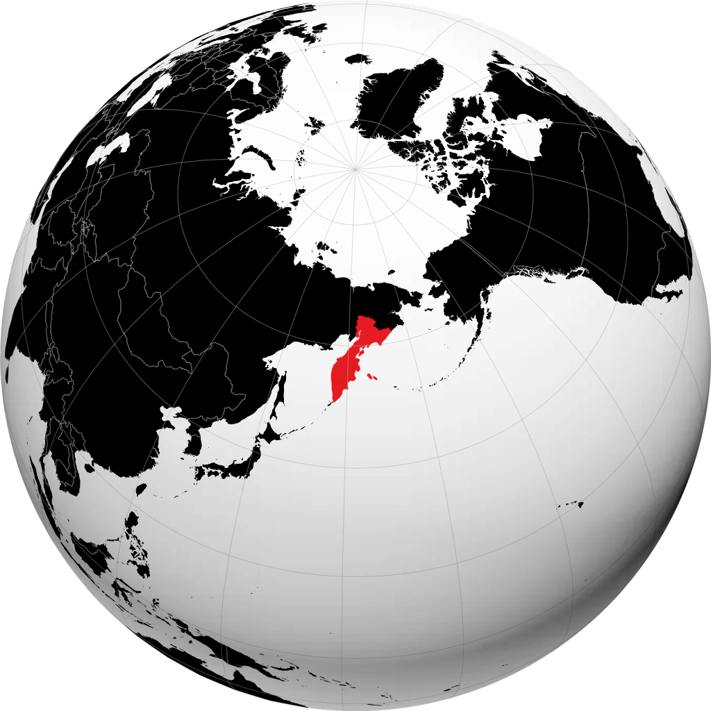 Territorio della Kamčatka sul globo