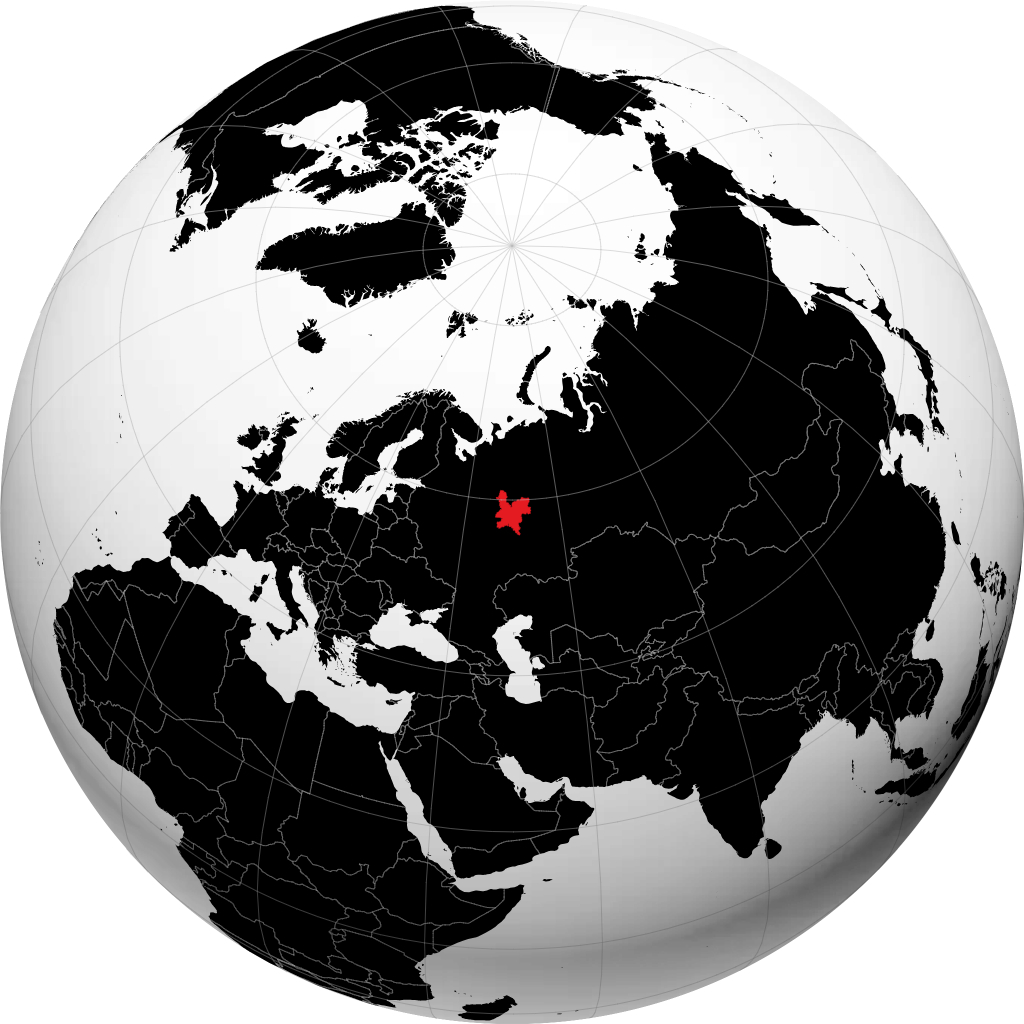 Oblast di Kirov sul globo