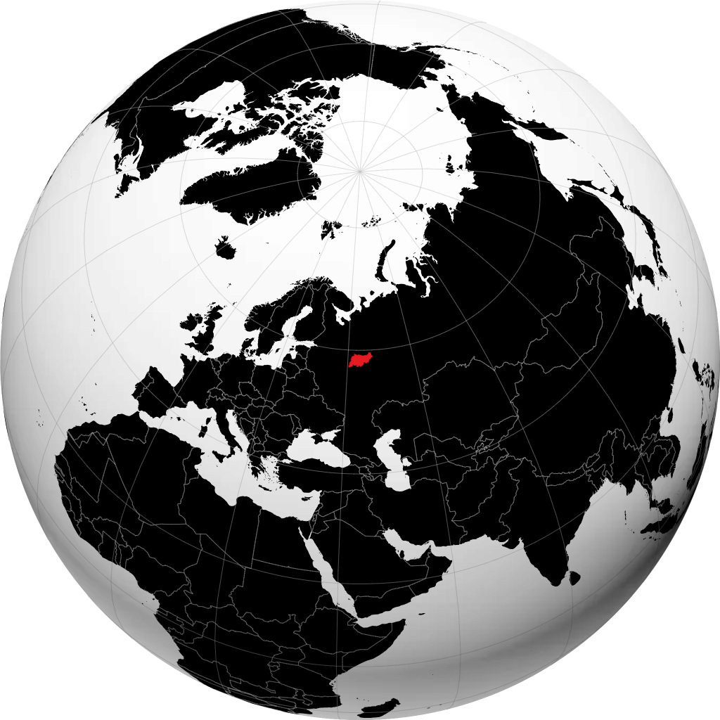 Oblast di Kostroma sul globo