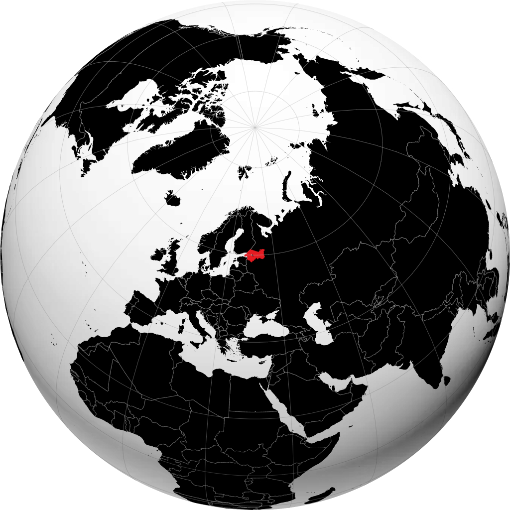 Oblast di Leningrado sul globo