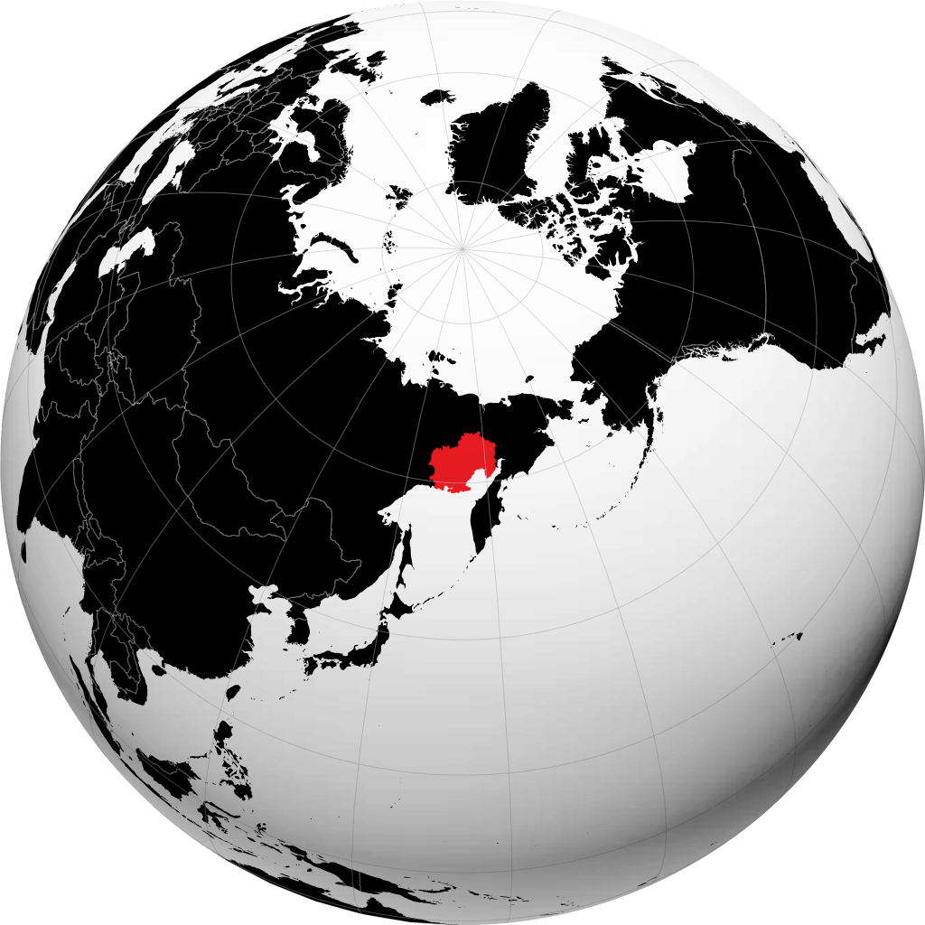 Oblast di Magadan sul globo