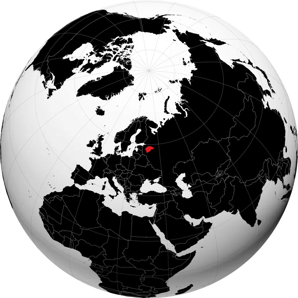 Regione di Novgorod sul globo
