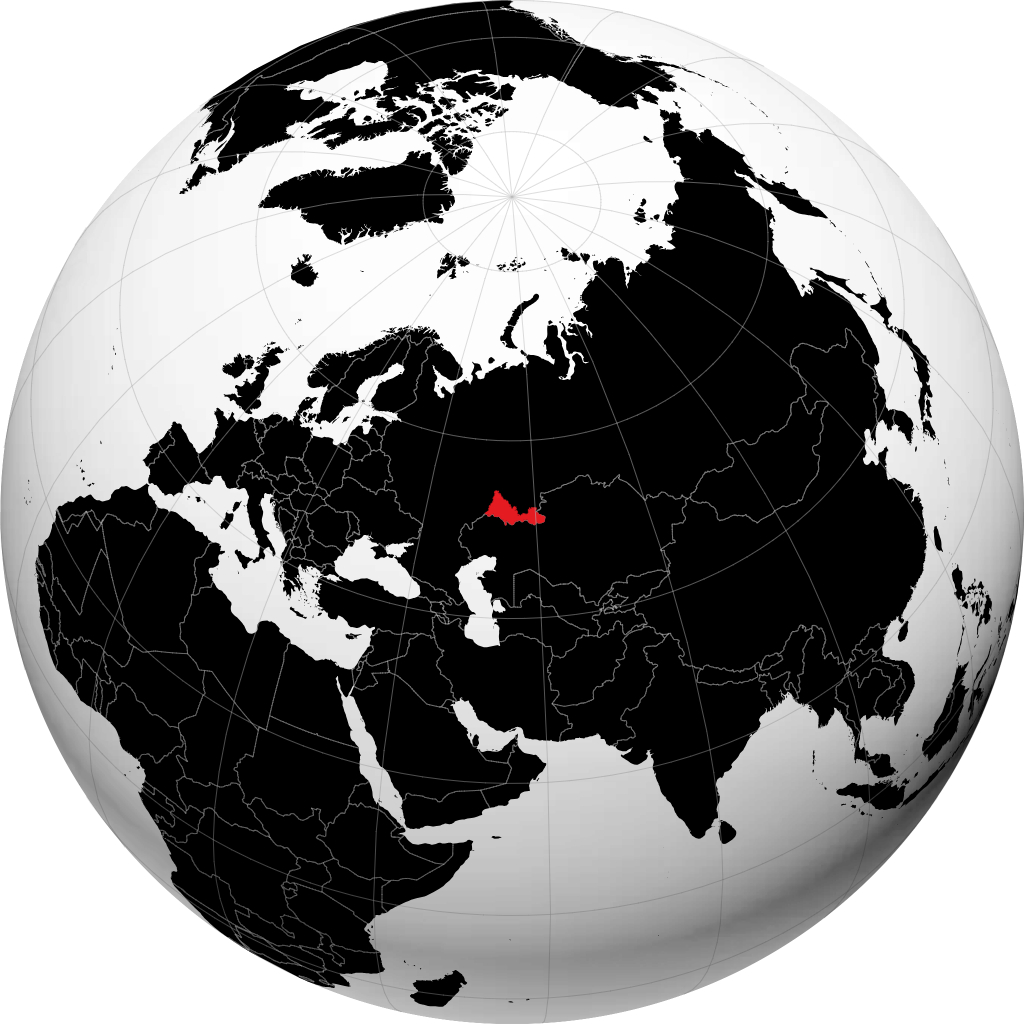 Oblast di Orenburg sul globo