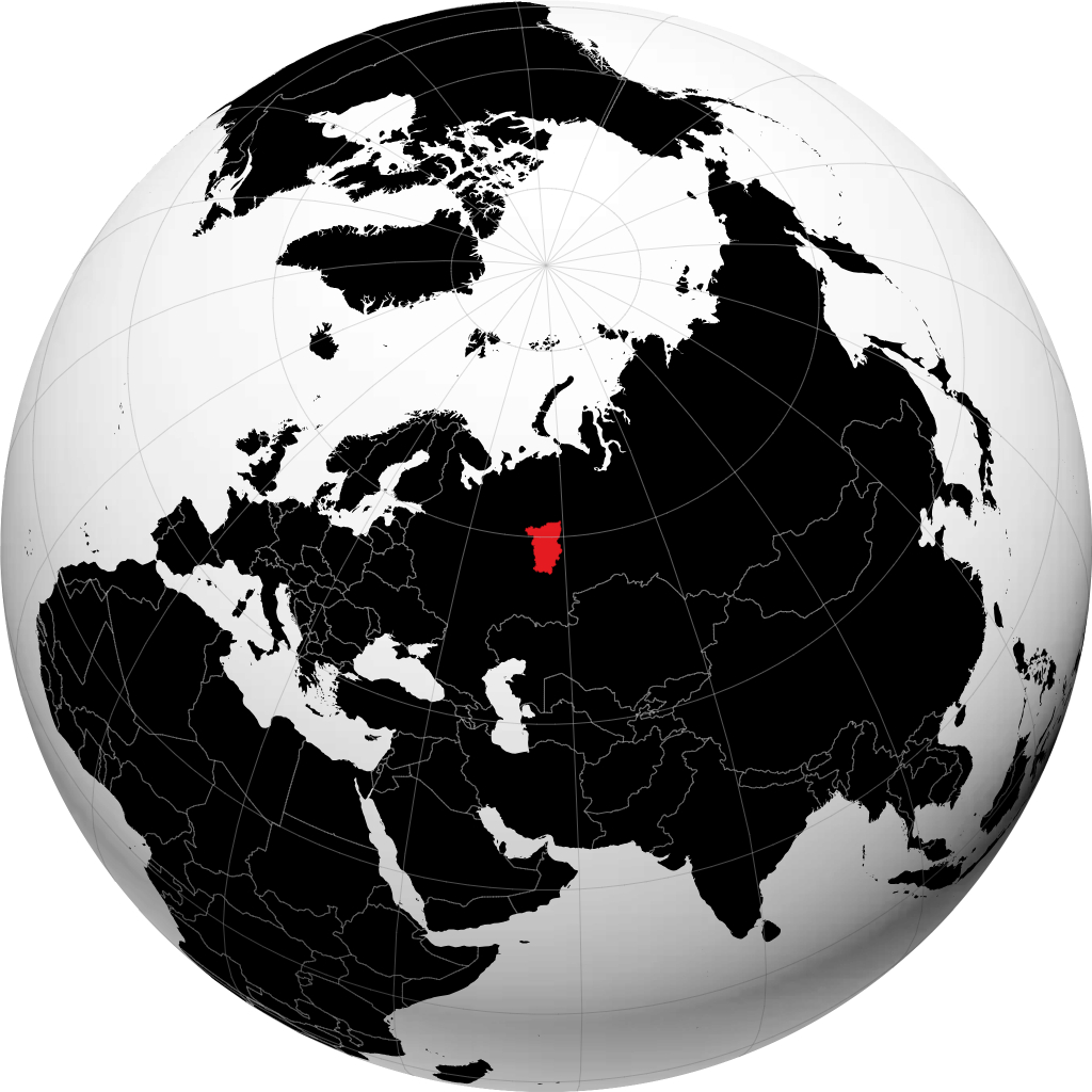 Territorio di Perm sul globo