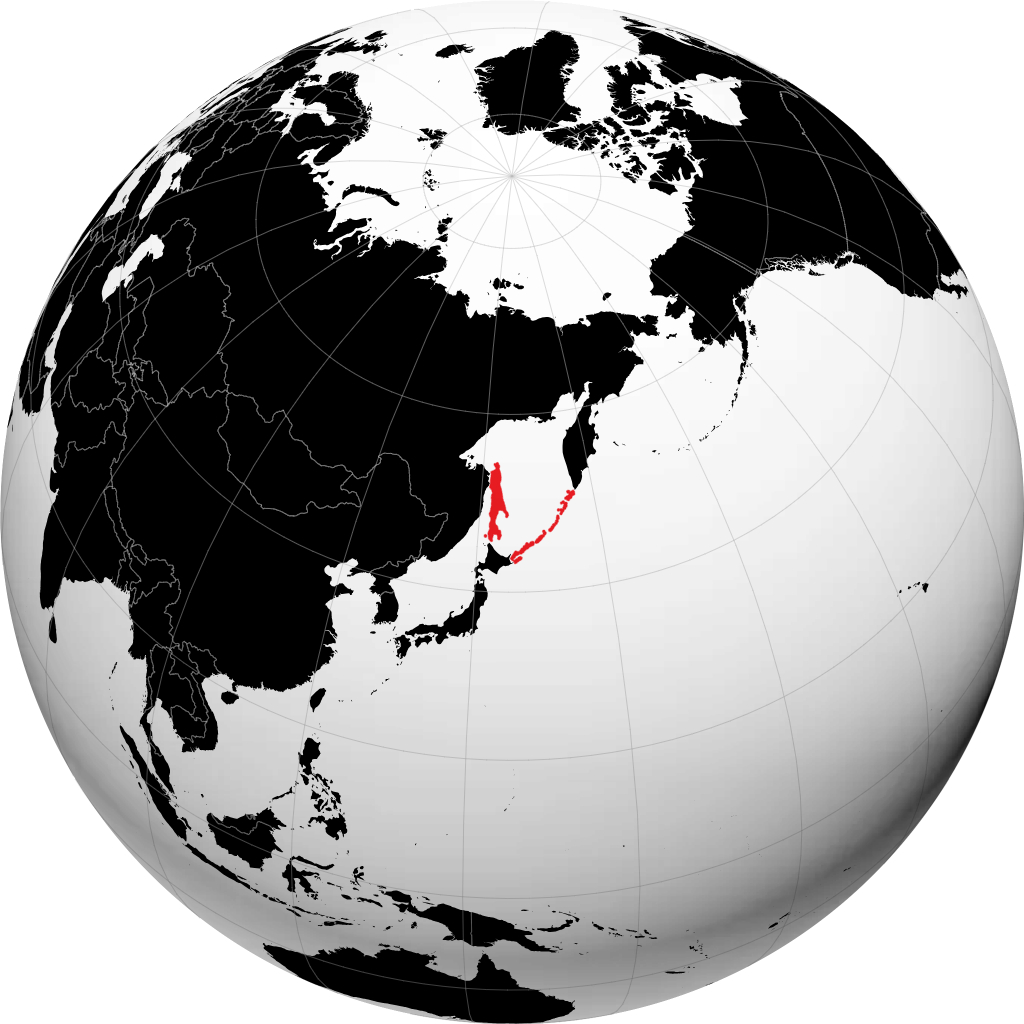 Oblast di Sachalin sul globo