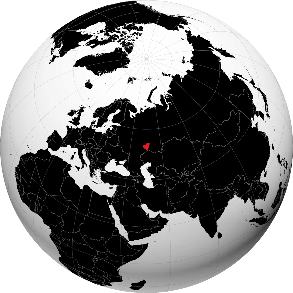 Oblast di Samara sul globo