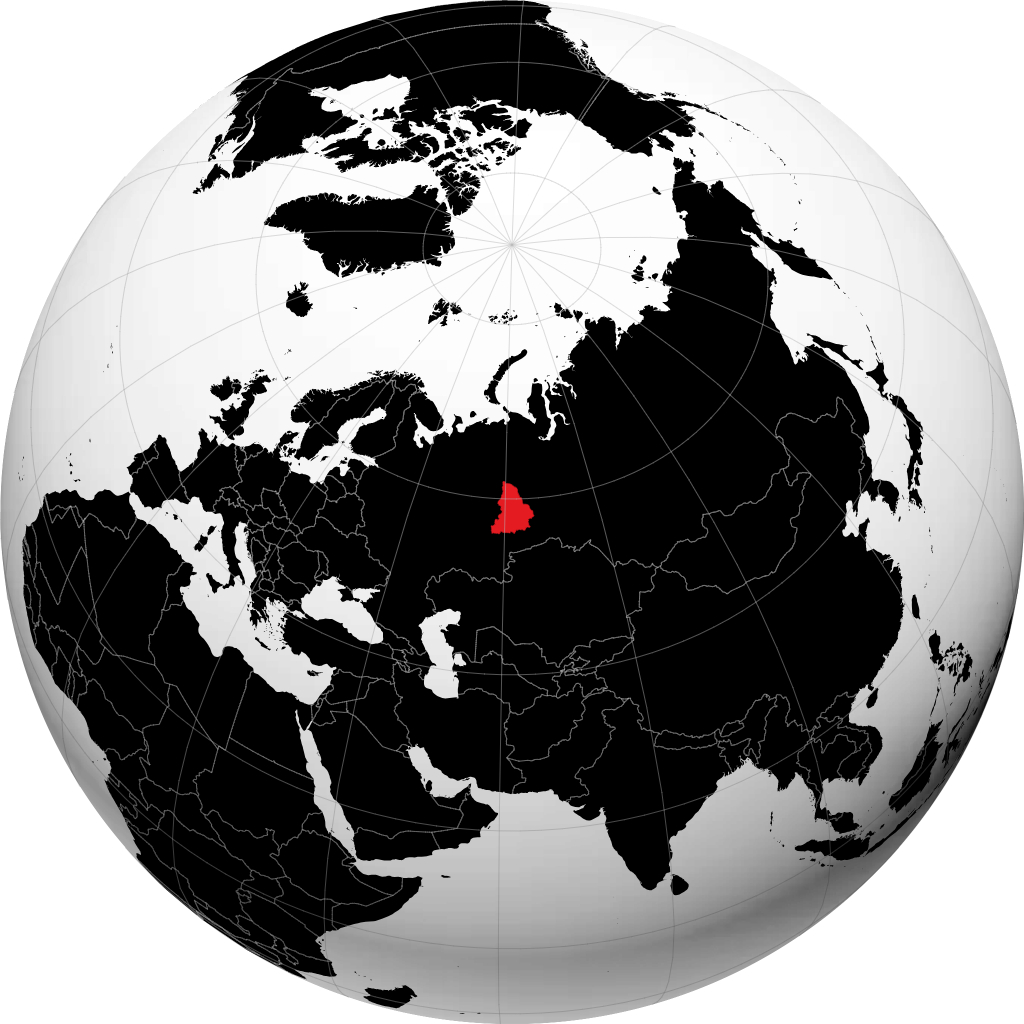 Oblast di Sverdlovsk sul globo