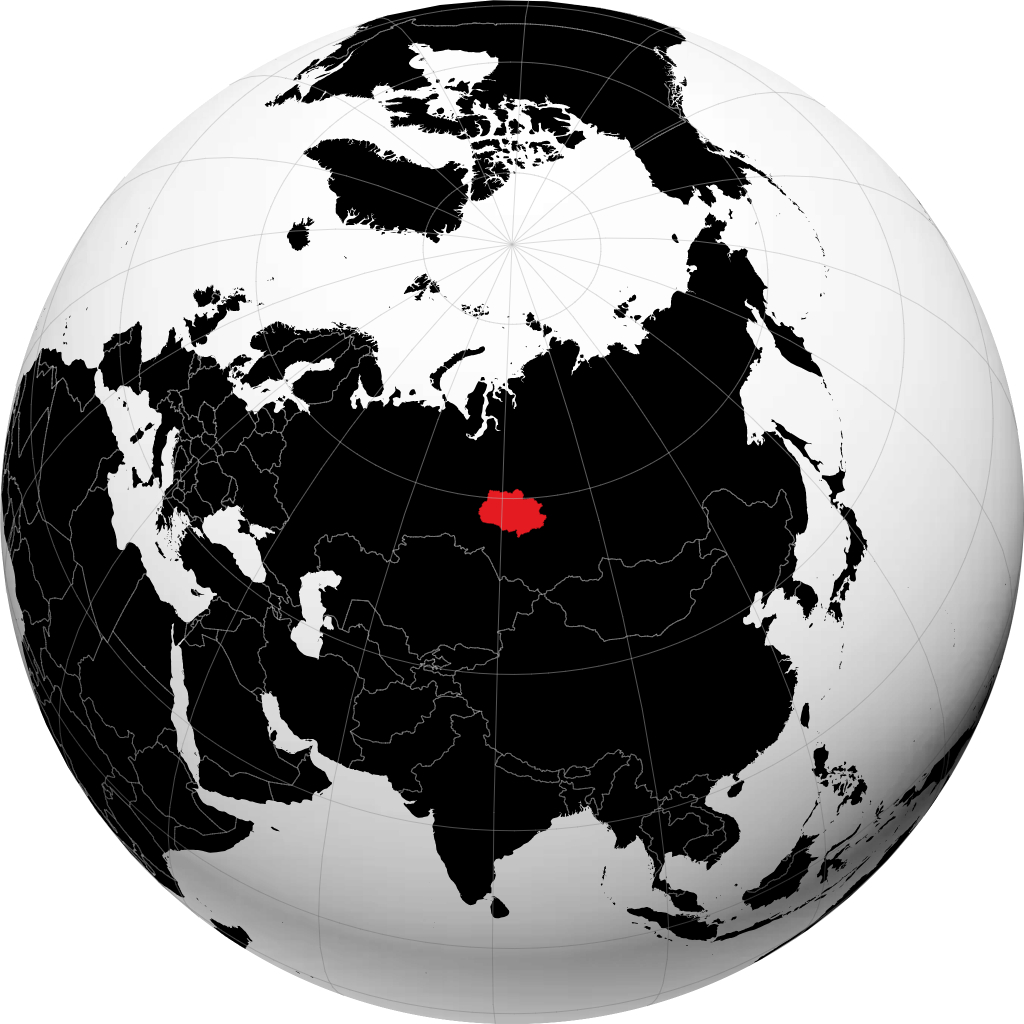 Oblast di Tomsk sul globo
