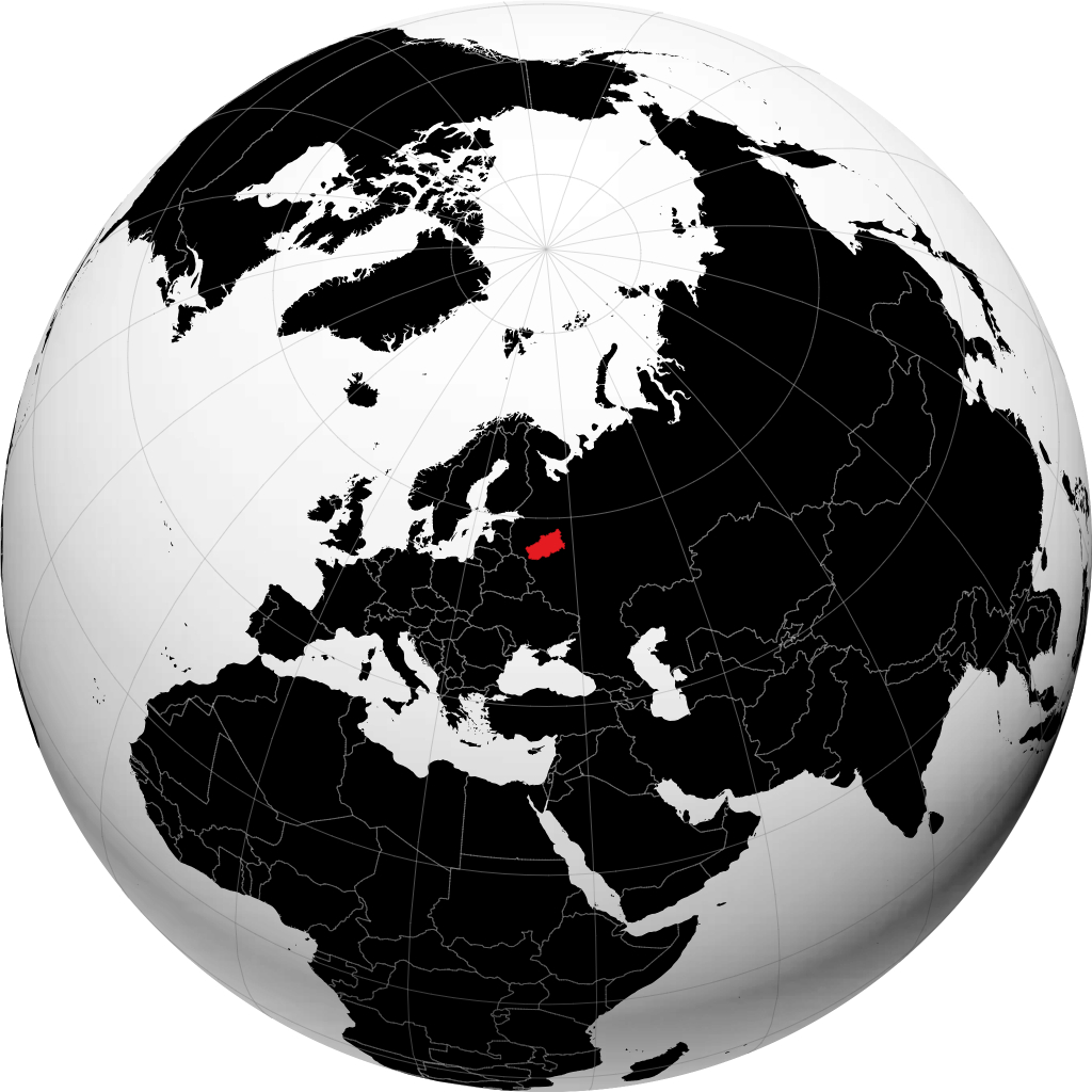 Oblast di Tver sul globo