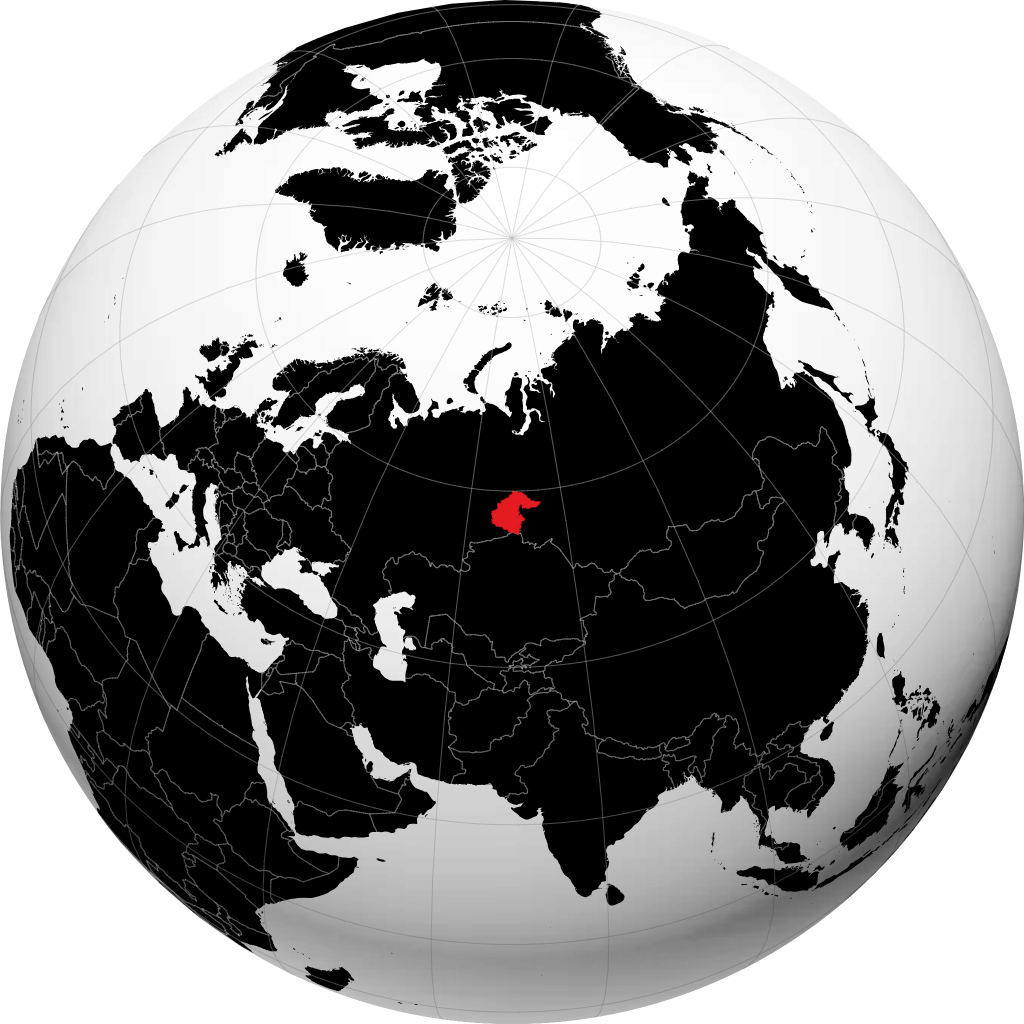 Oblast di Tjumen sul globo