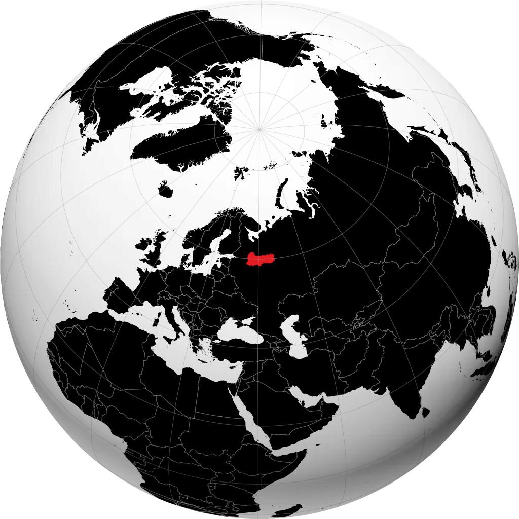 Regione di Vologda sul globo
