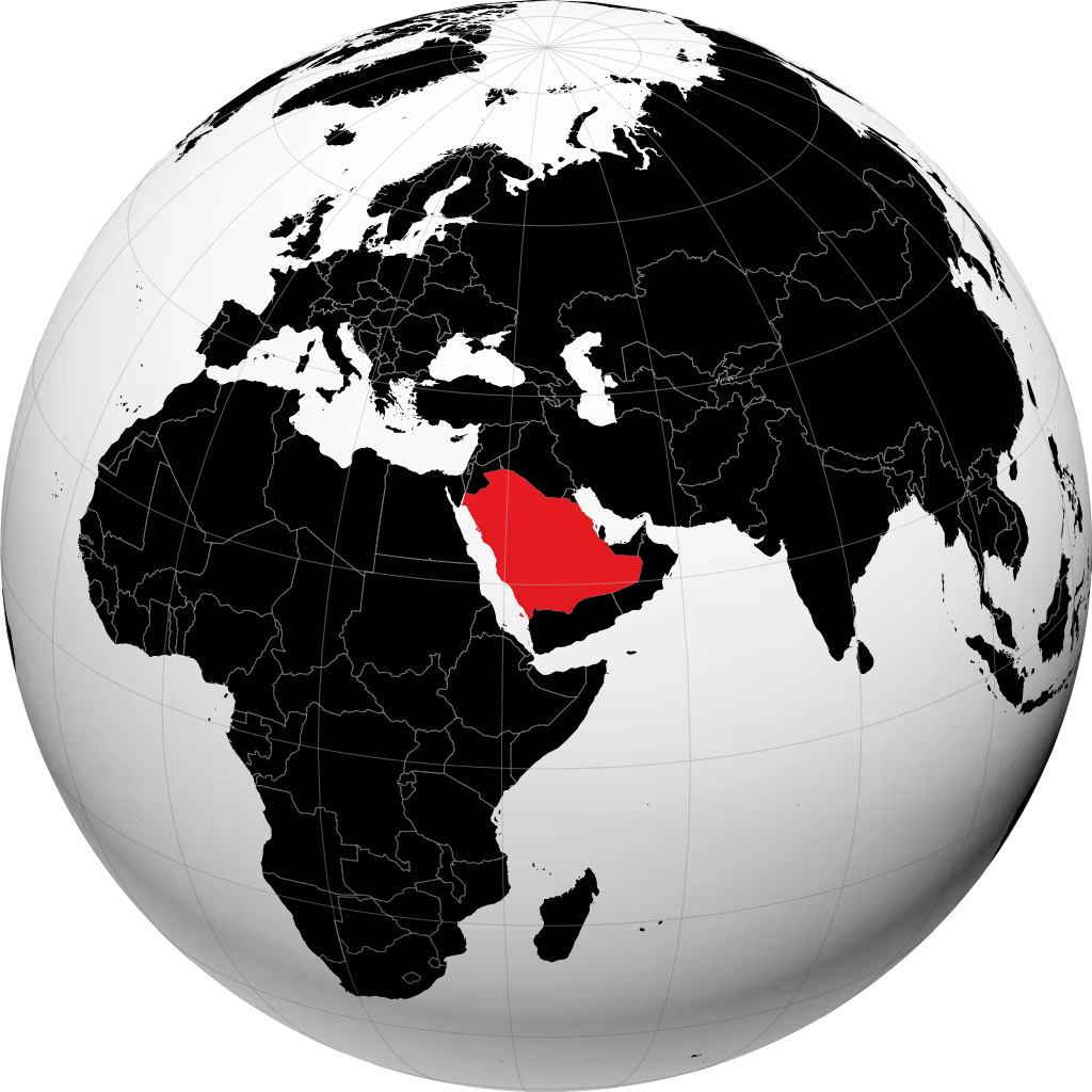 Arabia Saudita sul globo