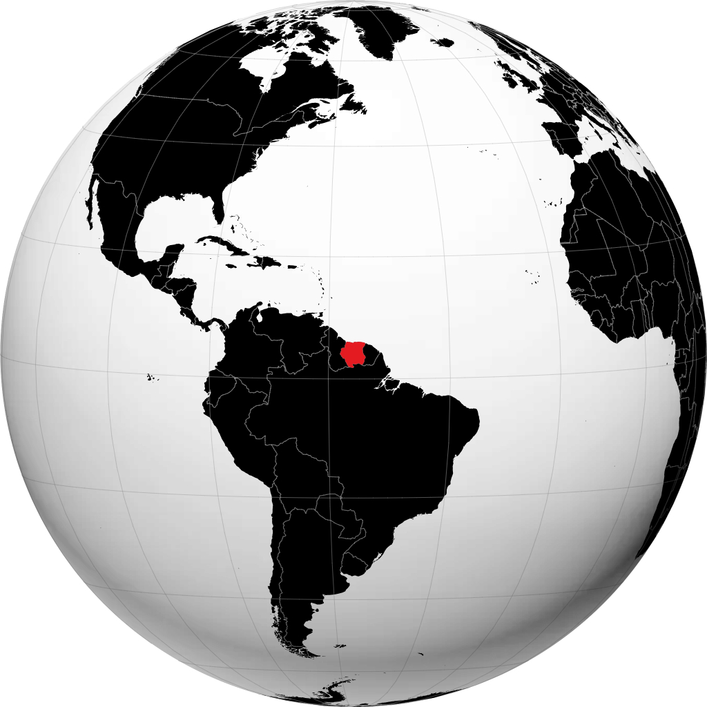 Suriname sul globo