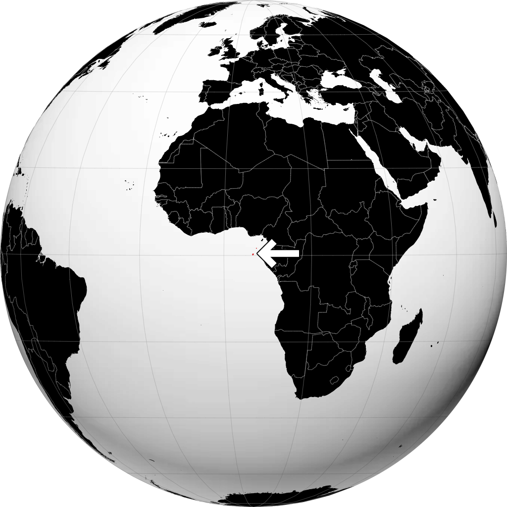São Tomé e Príncipe sul globo