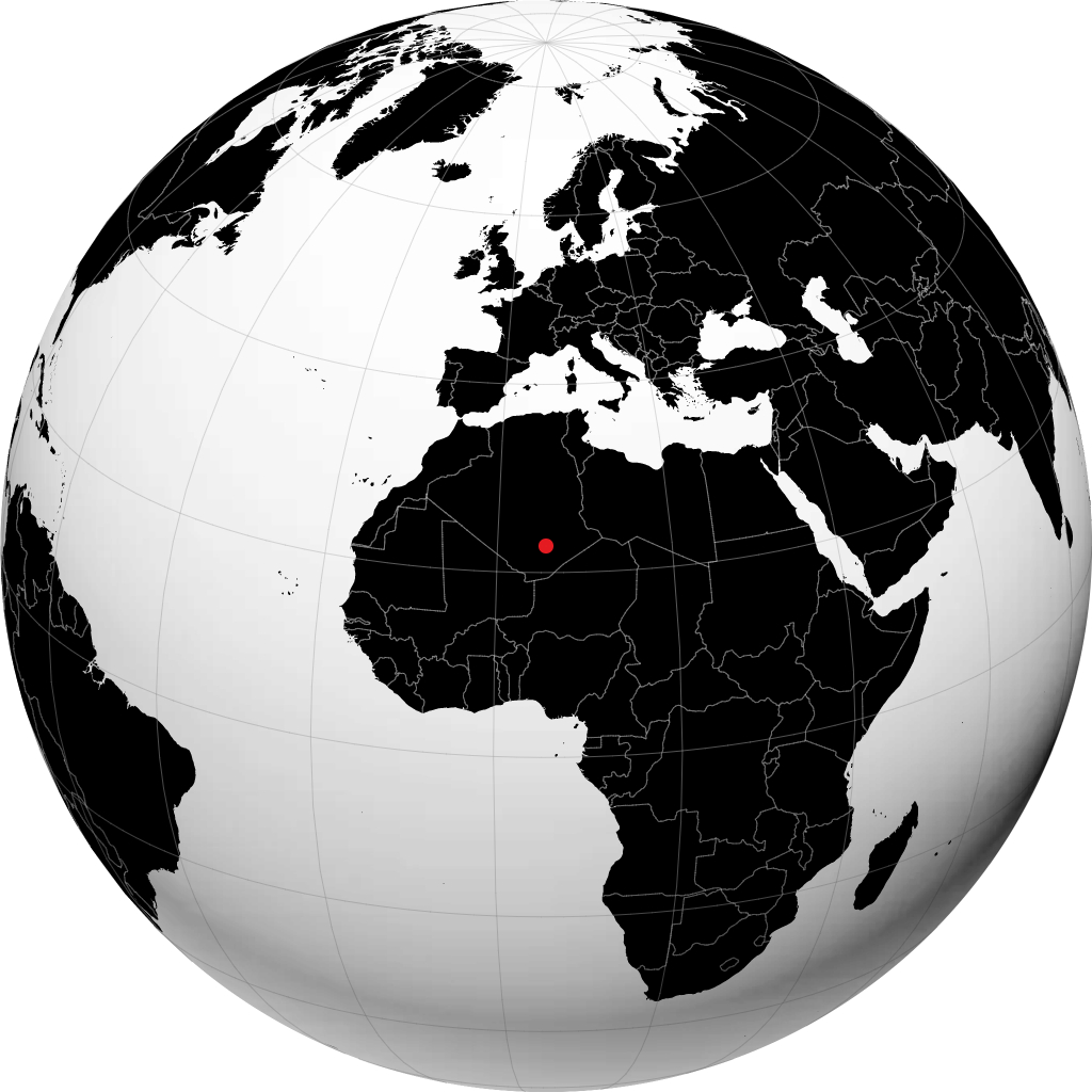Tamanghasset sul globo
