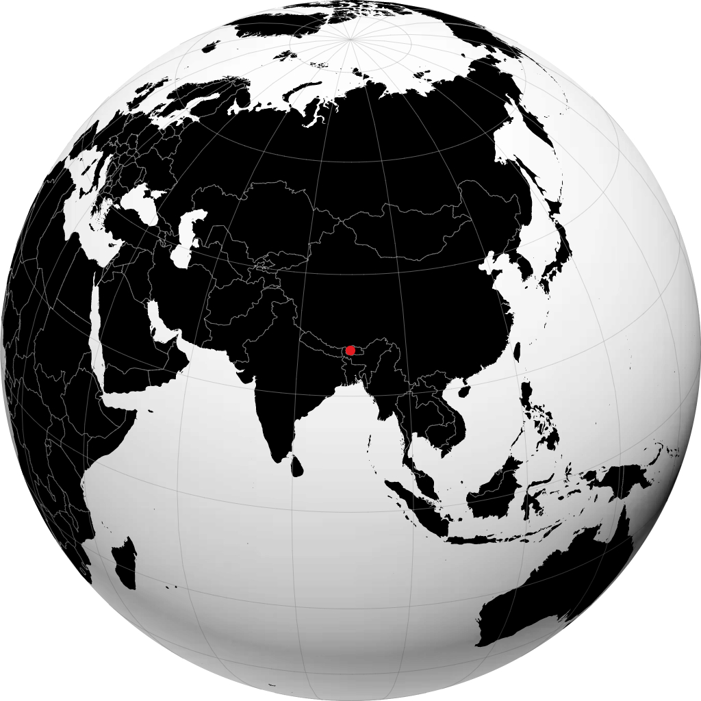 Thimphu sul globo