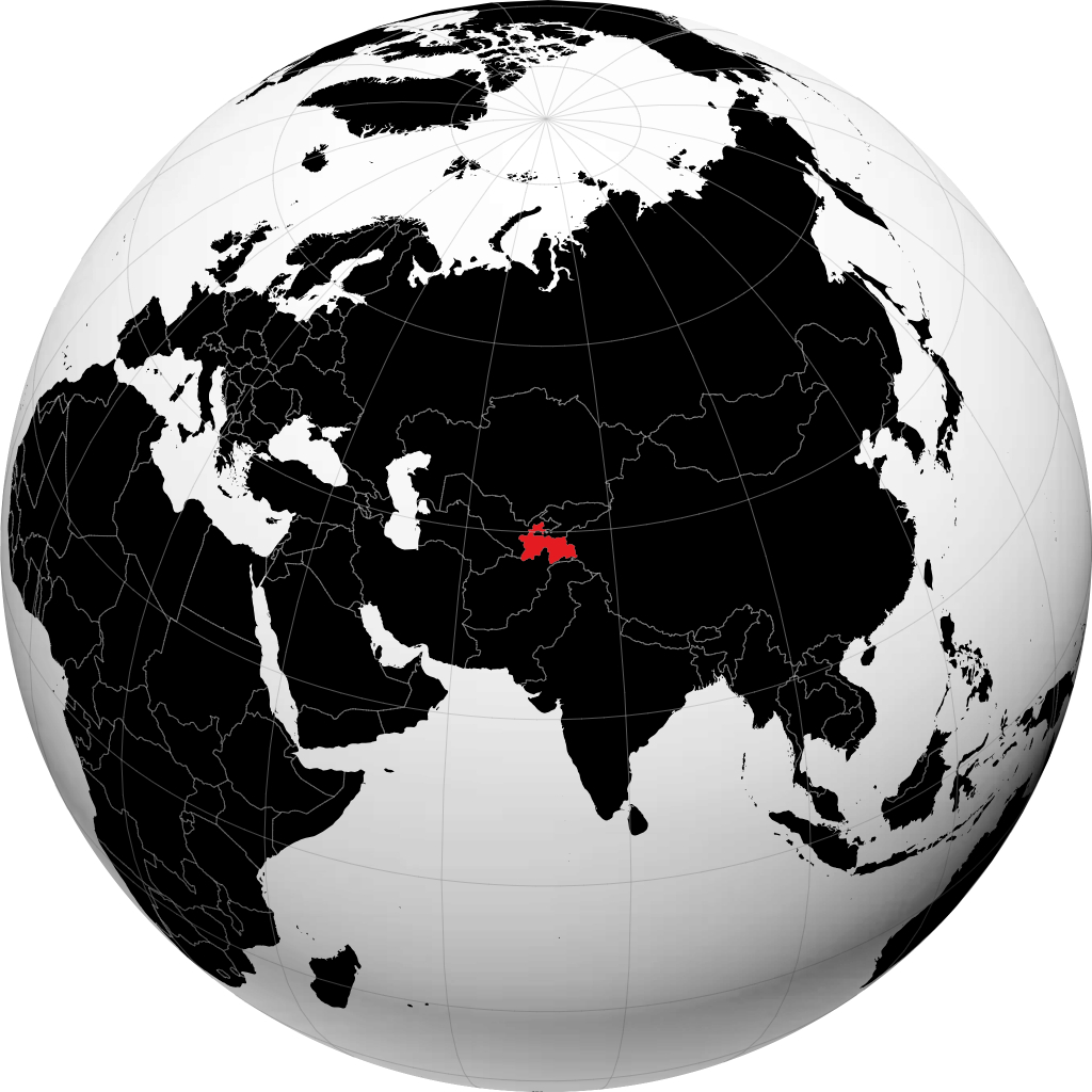Tagikistan sul globo
