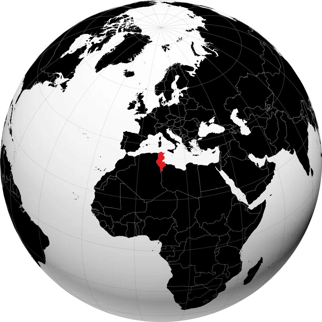 Tunisia sul globo