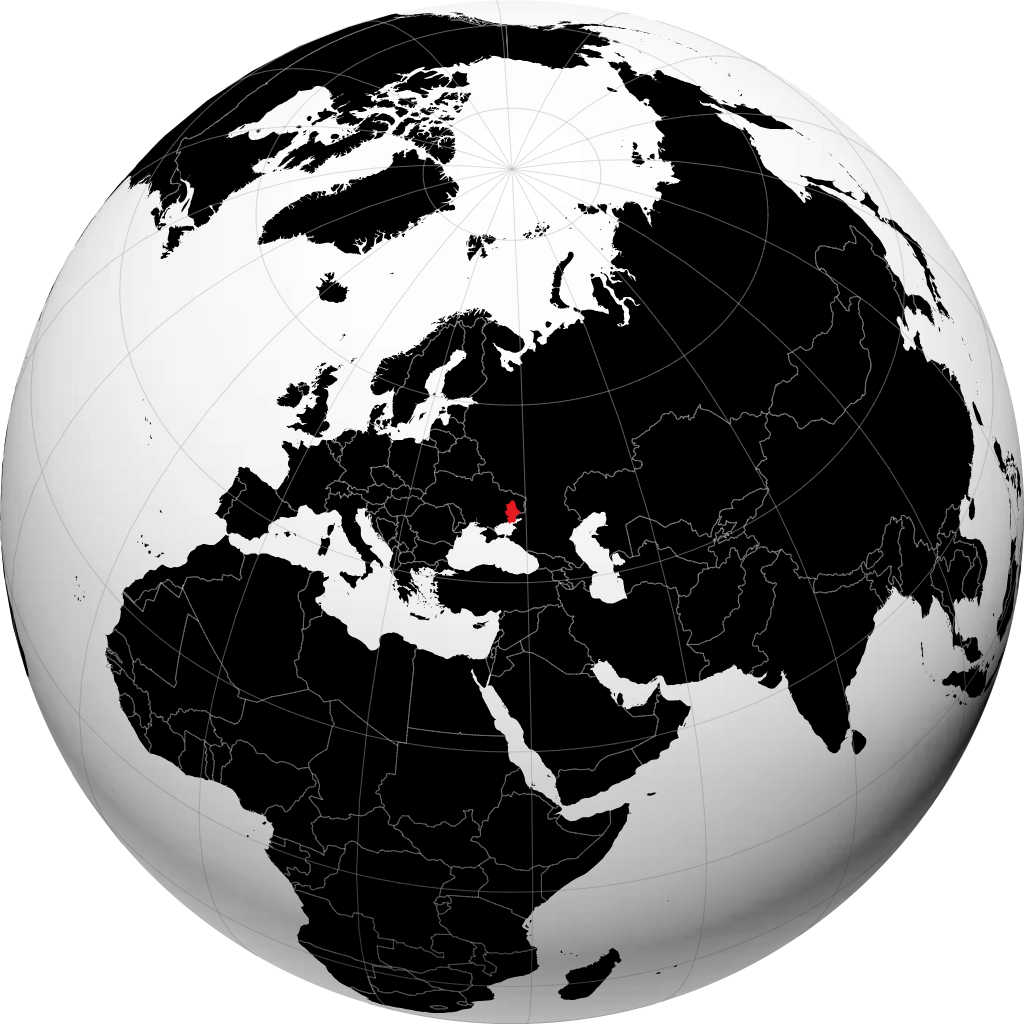 Oblast di Donetsk sul globo