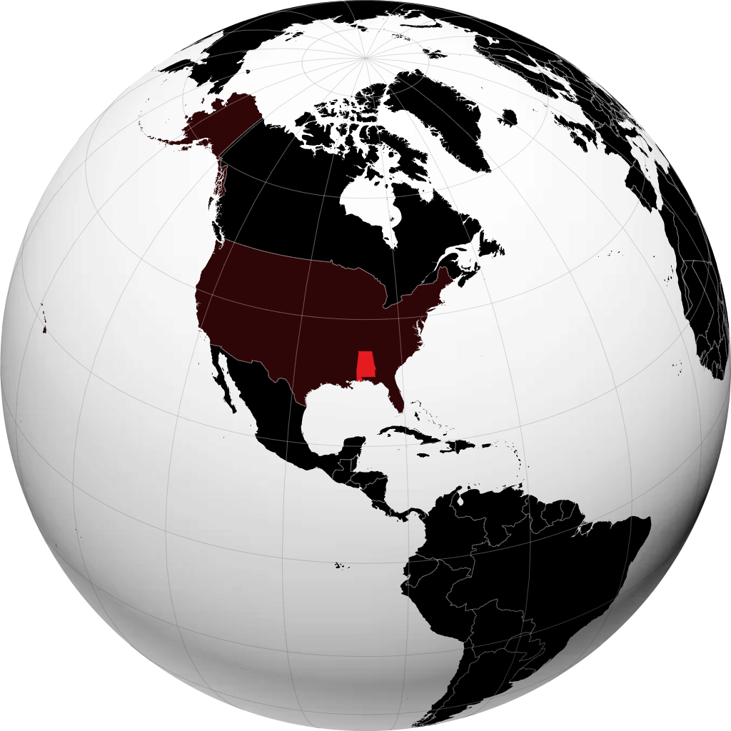 Alabama sul globo
